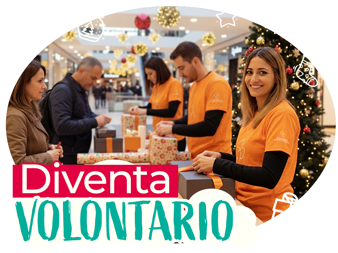 Volontari impacchettano regali di natale