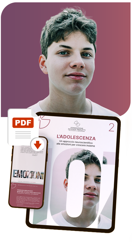 Adolescente con mockup pdf dell'edukit