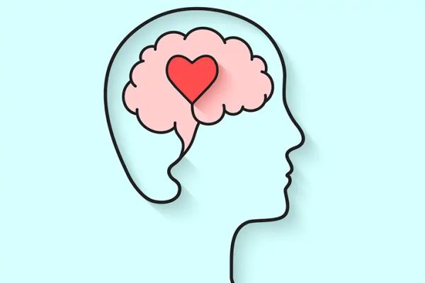 Rappresentazione dell'intelligenza emotiva, un cervello con dentro il cuore