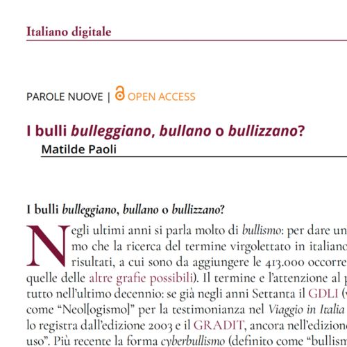 Attestazione della parola "bullizzare"